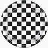 24 Black & White Checkered 7" Paper Plates