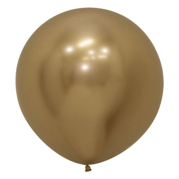 24" Reflex Gold Chrome Sempertex Latex Balloons, Pack of 10