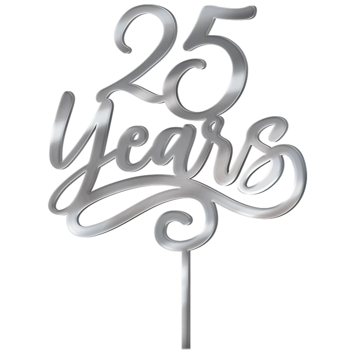 25th Anniversary Silver Cake Topper