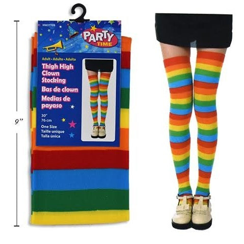 27.5in Dress-Up Thigh-High Clown Stocking