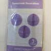 3 Lavender Honeycomb Decorations