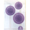3 Lavender Tissue Paper Decorative Fans