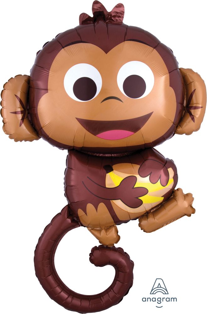 Happy Monkey SuperShape 36" Foil Balloon