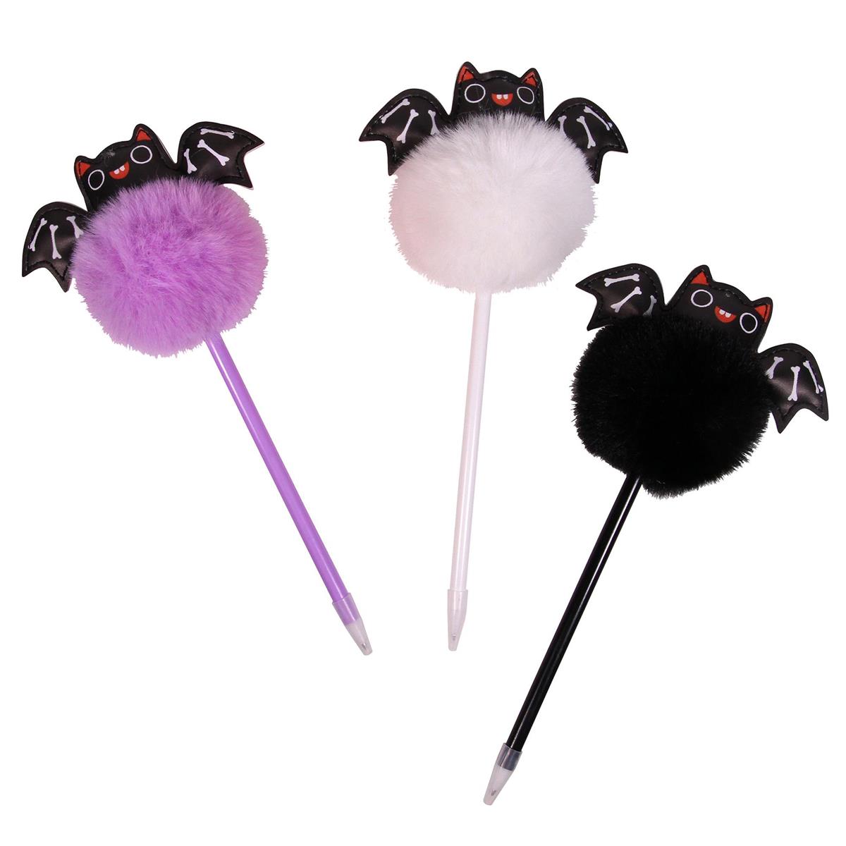 Halloween Pom Pom Bat Pens