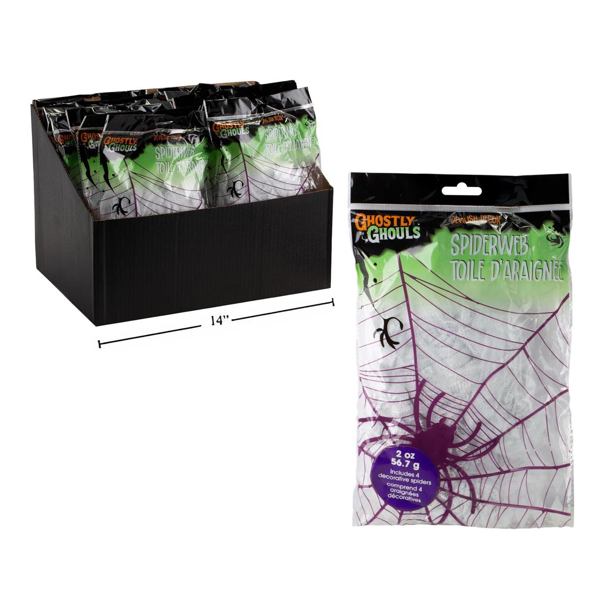 2oz Spider Webbing with Four Spiders