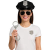 4 Piece Police Accessory Kit Glasses, Hat, Metal Handcuffs, Badge