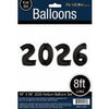 40" 2026 Jumbo Number Helium Bouquet Black