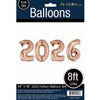 40" 2026 Jumbo Number Helium Bouquet Rose Gold