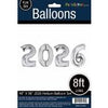 40" 2026 Jumbo Number Helium Bouquet Silver
