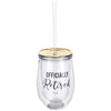 Officially Retired Plastic Stemless Wine Glass with Lid