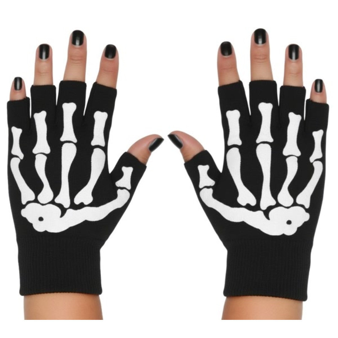 Adult Fingerless Skeleton Gloves