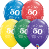 50th Birthday Latex Balloons, 50 Count