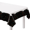Black and White Confetti Plastic Table Cover