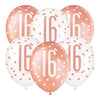 6 12" Rose Gold Latex Balloons 16
