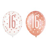 6 12" Rose Gold Latex Balloons 16