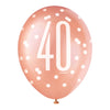 6 12" Rose Gold Latex Balloons 40