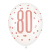 6 12" Rose Gold Latex Balloons 80