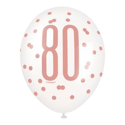 6 12" Rose Gold Latex Balloons 80