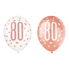 6 12" Rose Gold Latex Balloons 80