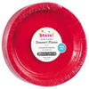 6 3/4" Round Paper Plates, Mid Ct. - Apple Red