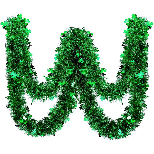 St. Patrick's Day Green Foil Shamrock Garland