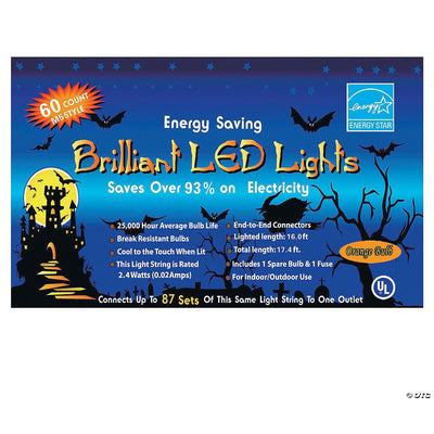 60 LED Indoor/Outdoor Orange Halloween Party Lights