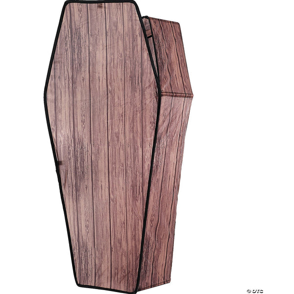 60" Wooden-Look Brown Coffin With Lid Halloween Decoration