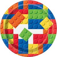 Building Blocks Birthday Round 7" Dessert Plates, Set of 8