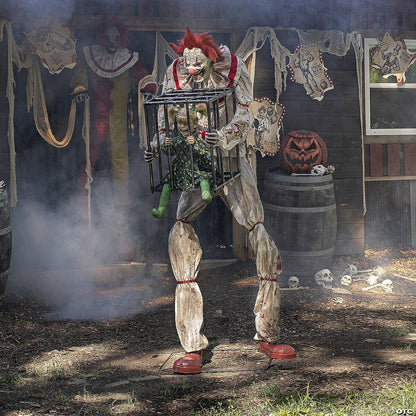 7 Ft Cagey the Clown Halloween Decoration