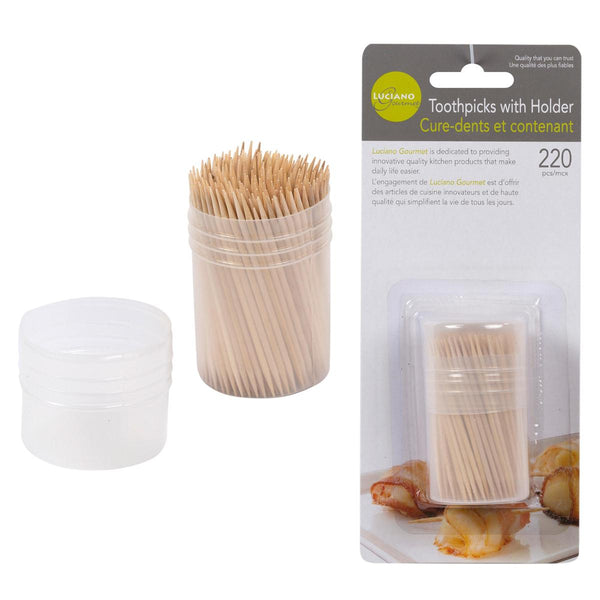 Toothpicks with Holder, 220 Count