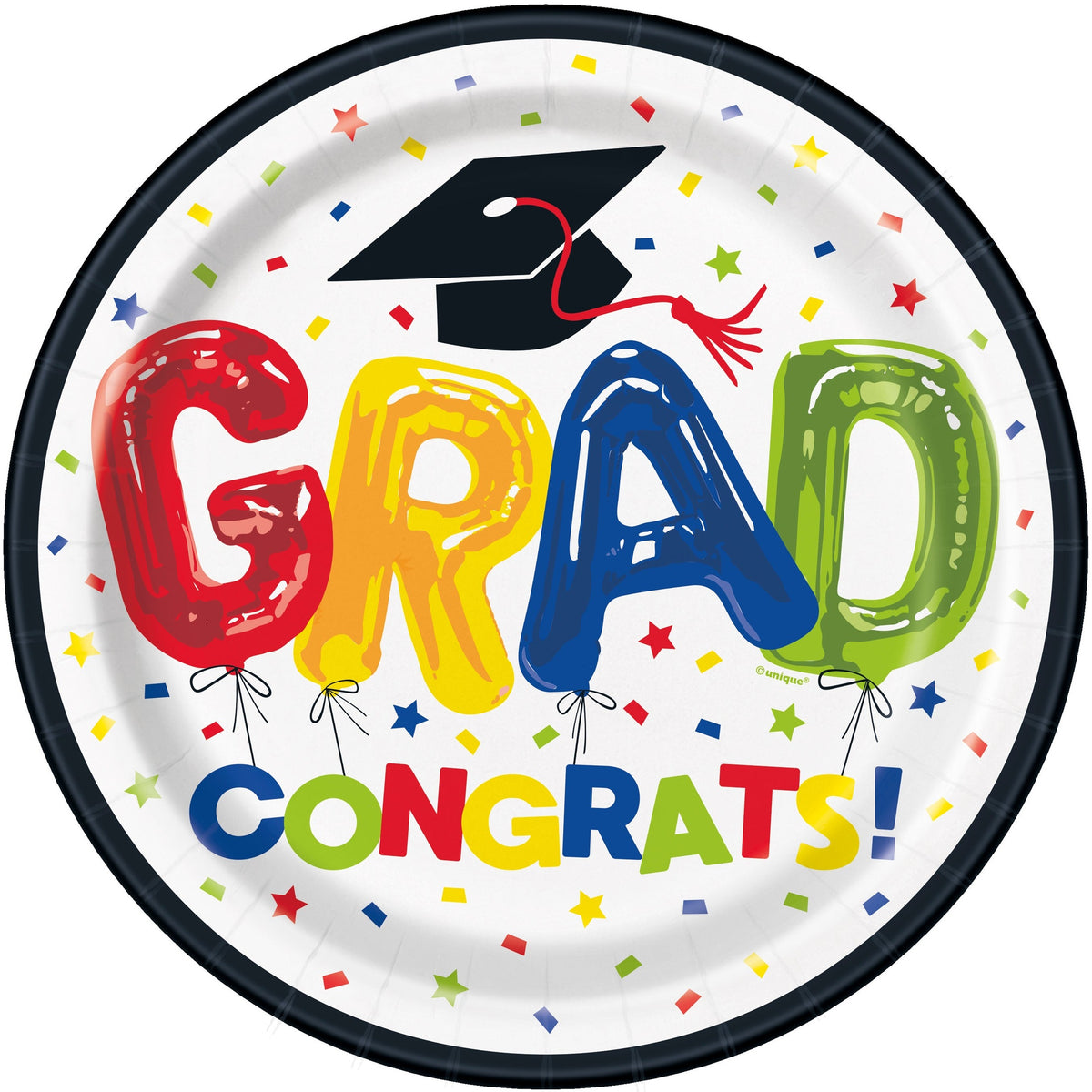 8 Letter Balloon Graduate 9" Plates