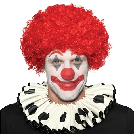 Short Red Afro Curly Clown Adult Wig