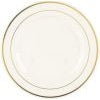 9" Premium White Plastic Plate with Gold Trim - 50 Count