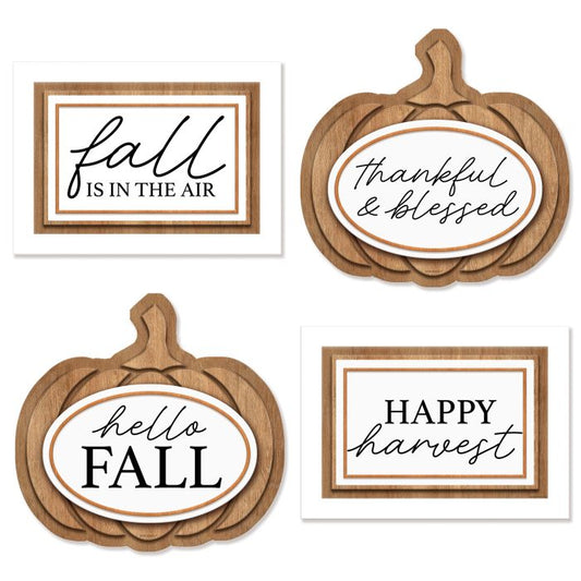Fall Decor Signs, Set of 4