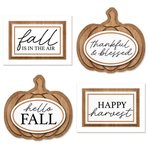 Fall Decor Signs, Set of 4