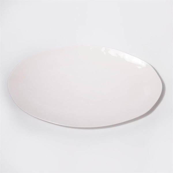 White Oval Melamine Plate, 18" x 11"
