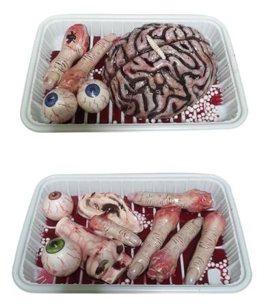 Faux Body Parts on Tray Halloween Decoration