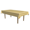 Beige and Cream Plastic Plaid Rectangular Table Cover
