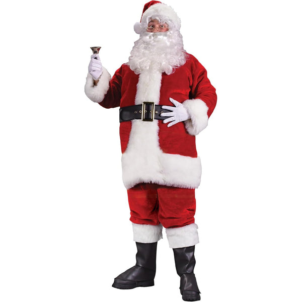 Adult Deluxe Regency Crimson Plush Santa Suit, Adult Size 40-48