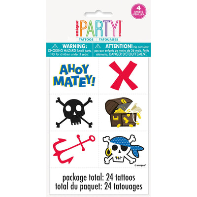 Ahoy Pirate Tattoos, 24 Count
