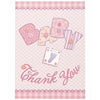 Baby Pink Stitching Thank You Cards, 8 Count