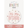 Badge - Glitz Rose Gold Birthday, "It's My Birthday"