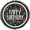 Balloon - Foil, Colorful Mosaic Birthday, Round, 18"