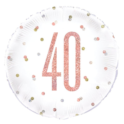 Balloon - Foil, Glitz Rose Gold, 40, Round, 18"