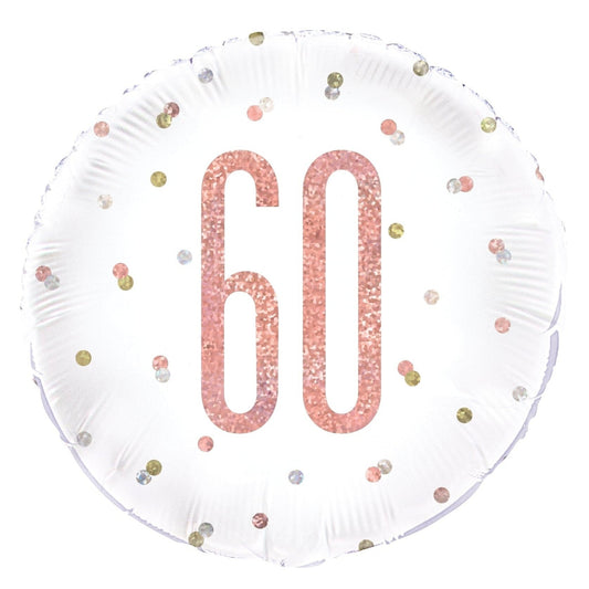 Balloon - Foil, Glitz Rose Gold, 60, Round, 18"