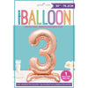 Rose Gold Number Shaped Standing Foil Balloon 30" 3