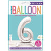 Silver Number Shaped Standing Foil Balloon 30" 6