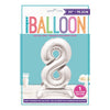 Silver Number Shaped Standing Foil Balloon 30" 8