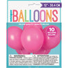 Balloons - Latex, Bubble Gum Pink, 12", 10 Count