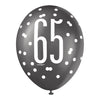 Balloons - Latex, Glitz Black Silver & White, 65, 12", 6 Count